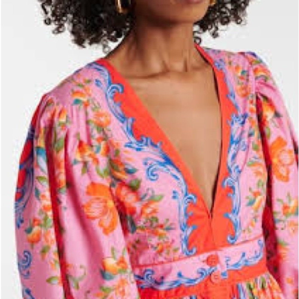 FARM Rio Pink Orange Floral Mini Dress - Picture 6 of 14